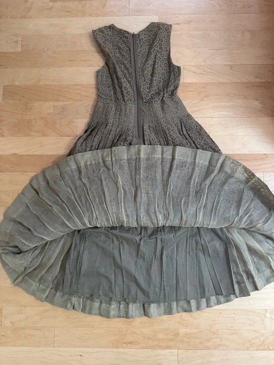 J. Crew Olive Green Sleeveless Textured Maxi Dress - Picture 4 of 5